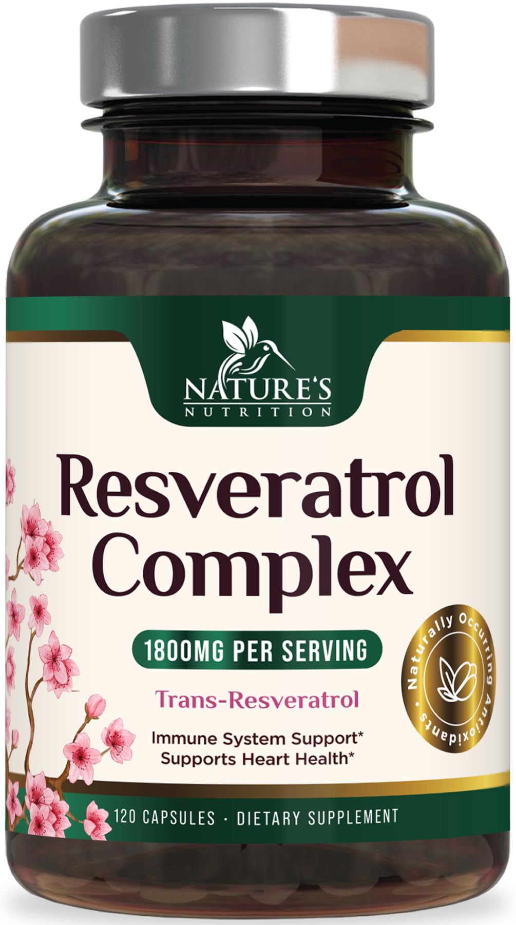 Complément Resvératrol 1800mg Nature's Nutrition vue avant
