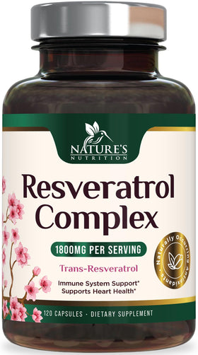 Complément Resvératrol 1800mg Nature's Nutrition vue avant