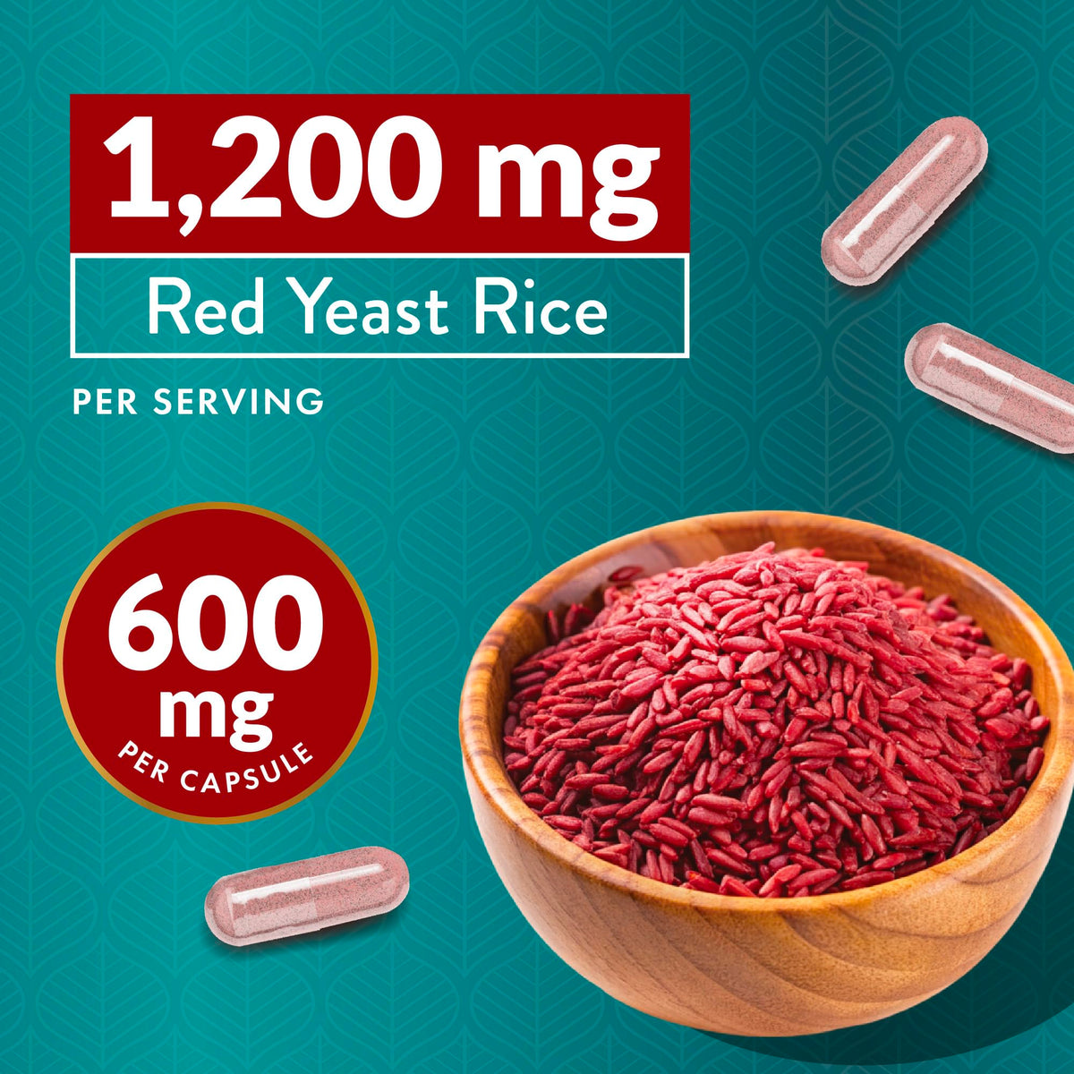 Complément Riz Rouge avec CoQ10 sur une table en bois
