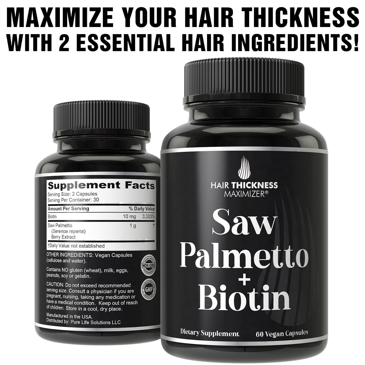 Complément Saw Palmetto + Biotine avec fond neutre