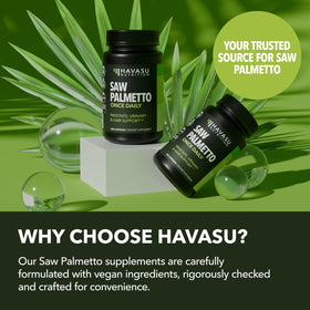 Complément Saw Palmetto HAVASU NUTRITION avec étiquette visible