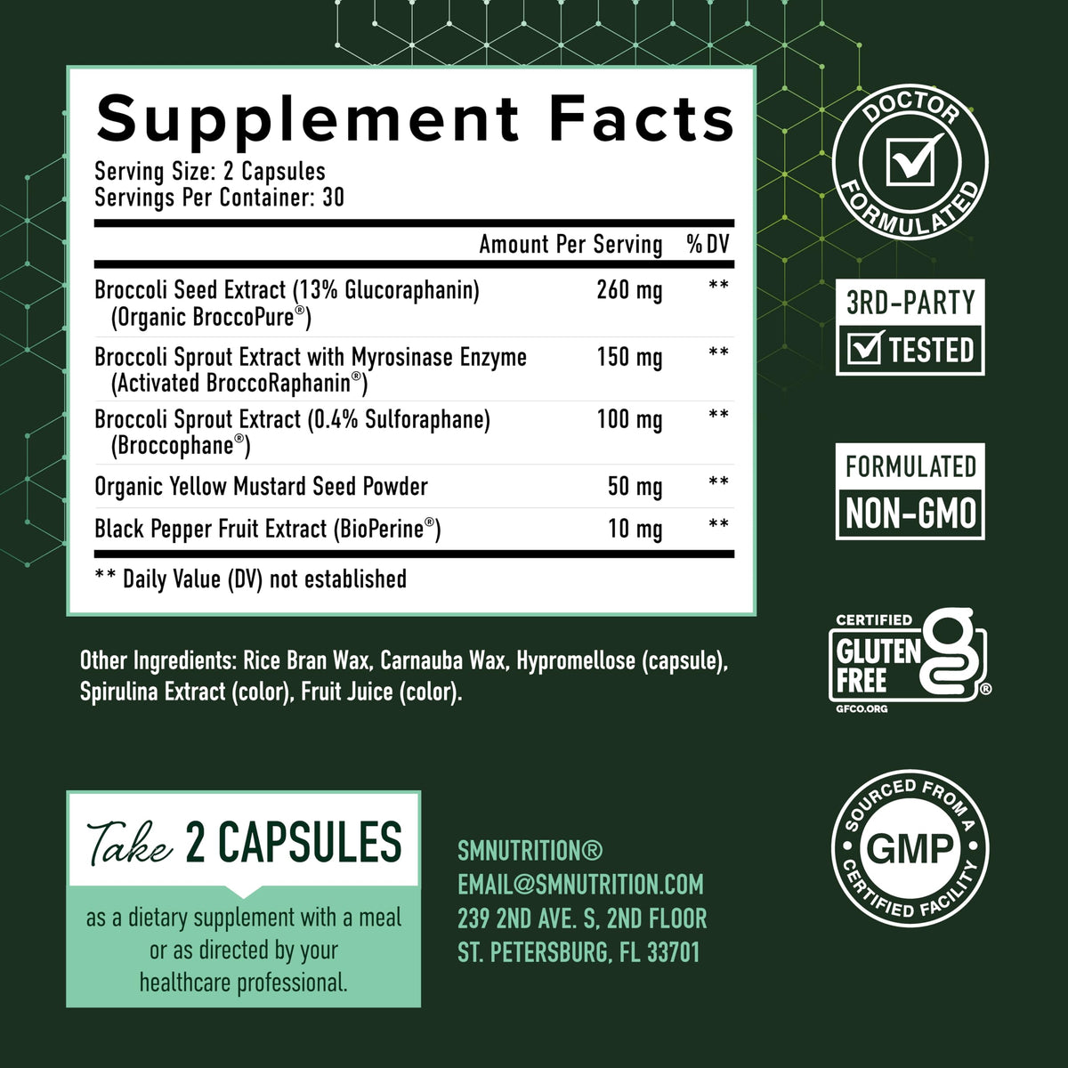 Complément Sulforaphane 50MG avec ingrédients clés
