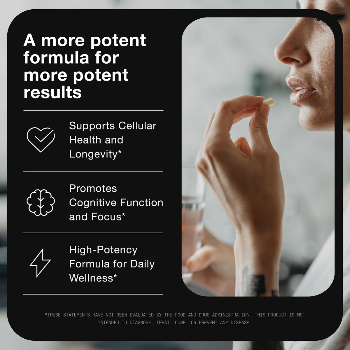 Complément Toniiq NAD+ Liposomal 1500mg avec des ingrédients naturels en arrière-plan