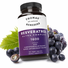 Complément Trans-Resvératrol 1600mg sur une table en bois
