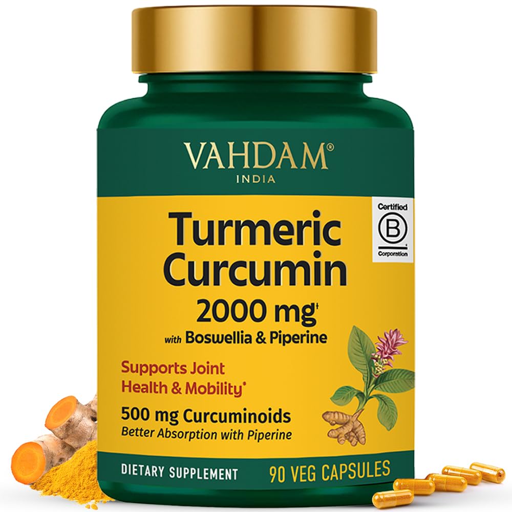 Complément VAHDAM Curcuma 2000mg vue avant avec packaging