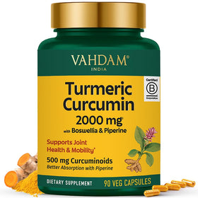 Complément VAHDAM Curcuma 2000mg vue avant avec packaging