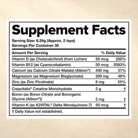 Complément Vitalité Osseuse, vue de côté du sachet
