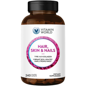 Complément Vitamin World Cheveux, Peau et Ongles 240 comprimés vue de face