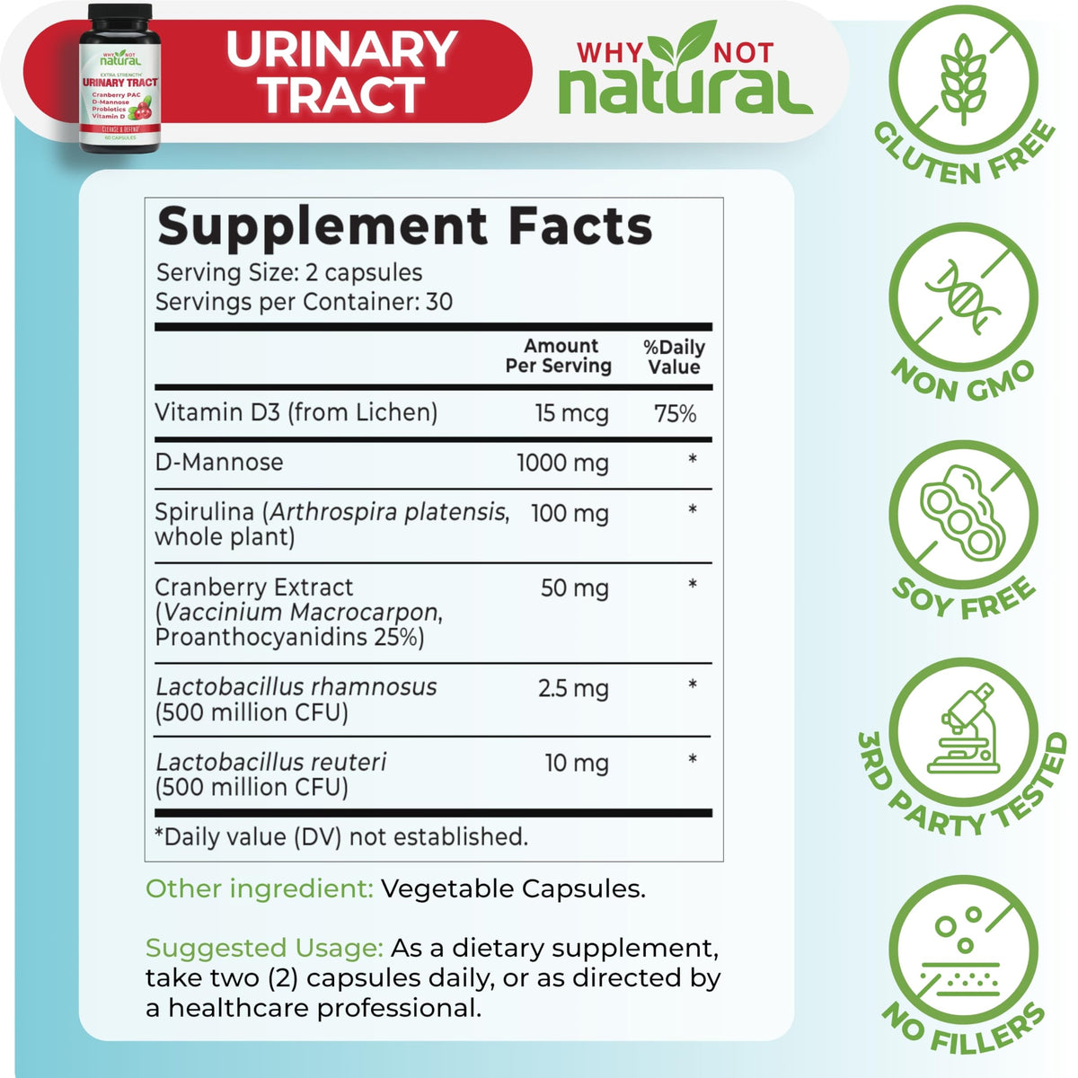 Compléments 5-en-1 UTI Why Not Natural capsules