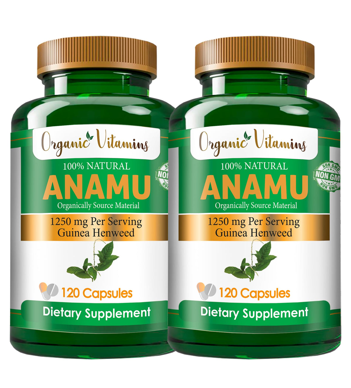Compléments Alimentaires Anamu 1250mg en bouteille vue de face