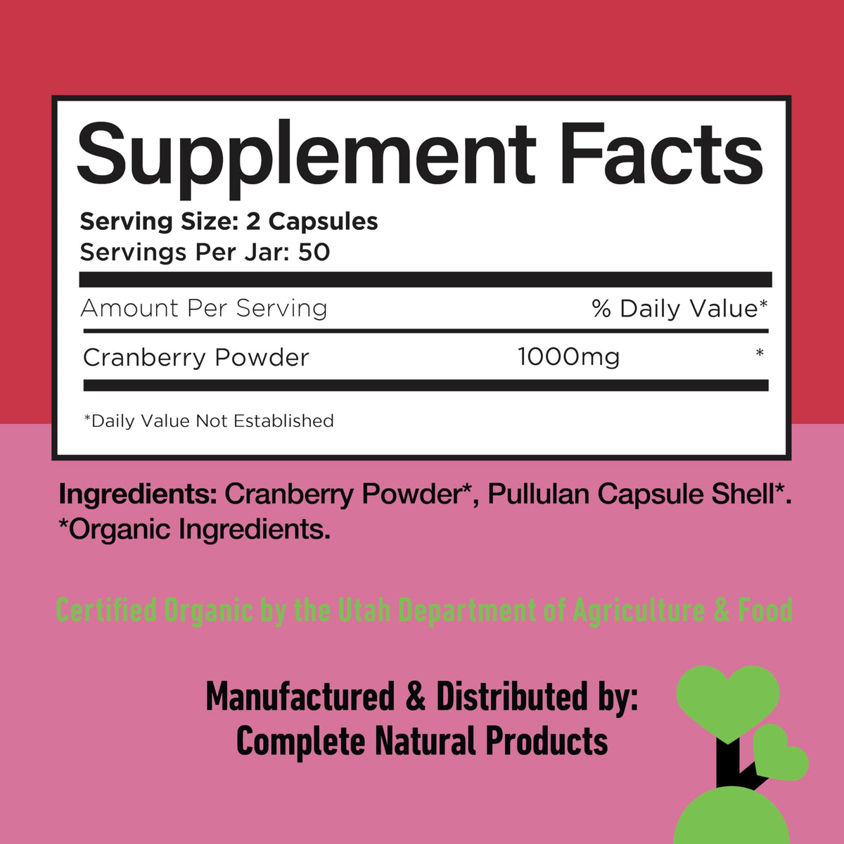 Compléments alimentaires avec cranberry bio 500mg