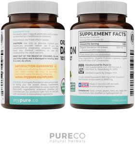 Compléments alimentaires BIO PURE CO avec racine de pissenlit