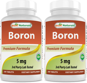 Compléments Alimentaires Boron 5 mg de Best Naturals, flacon de 240 tablettes