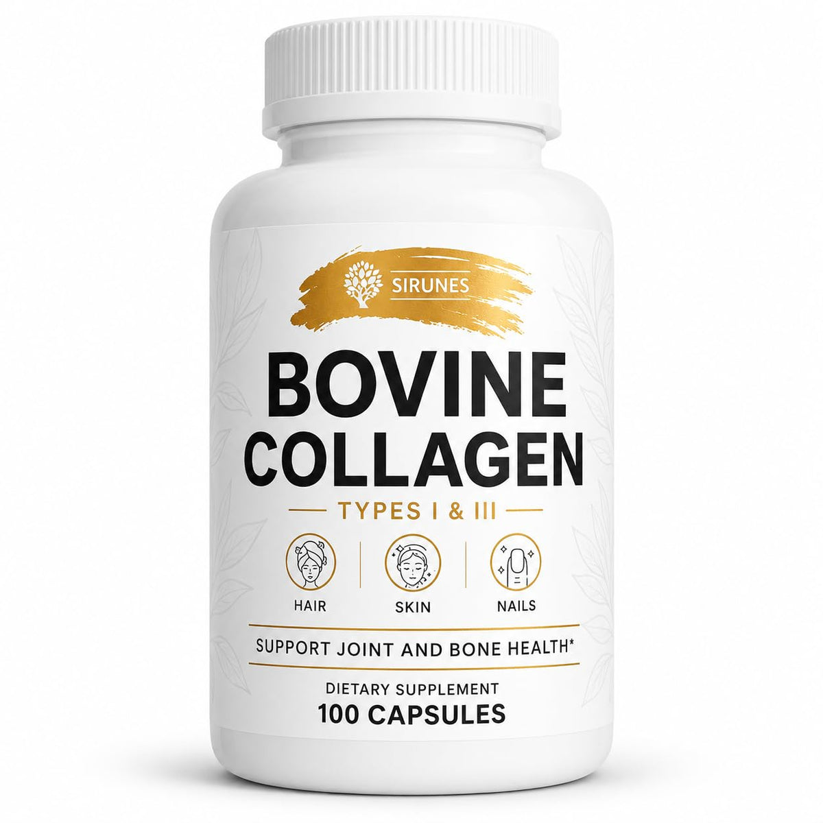 Compléments alimentaires SIRUNES collagène bovin 100 capsules vue avant