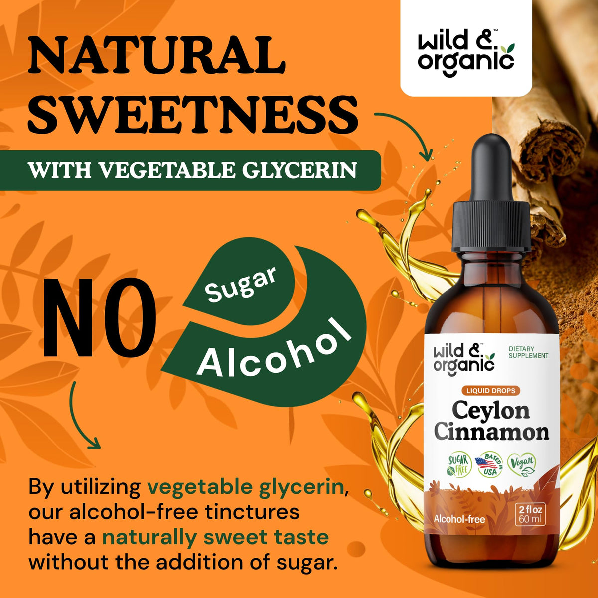 Compléments alimentaires Wild & Organic Cannelle de Ceylan avec ingrédients