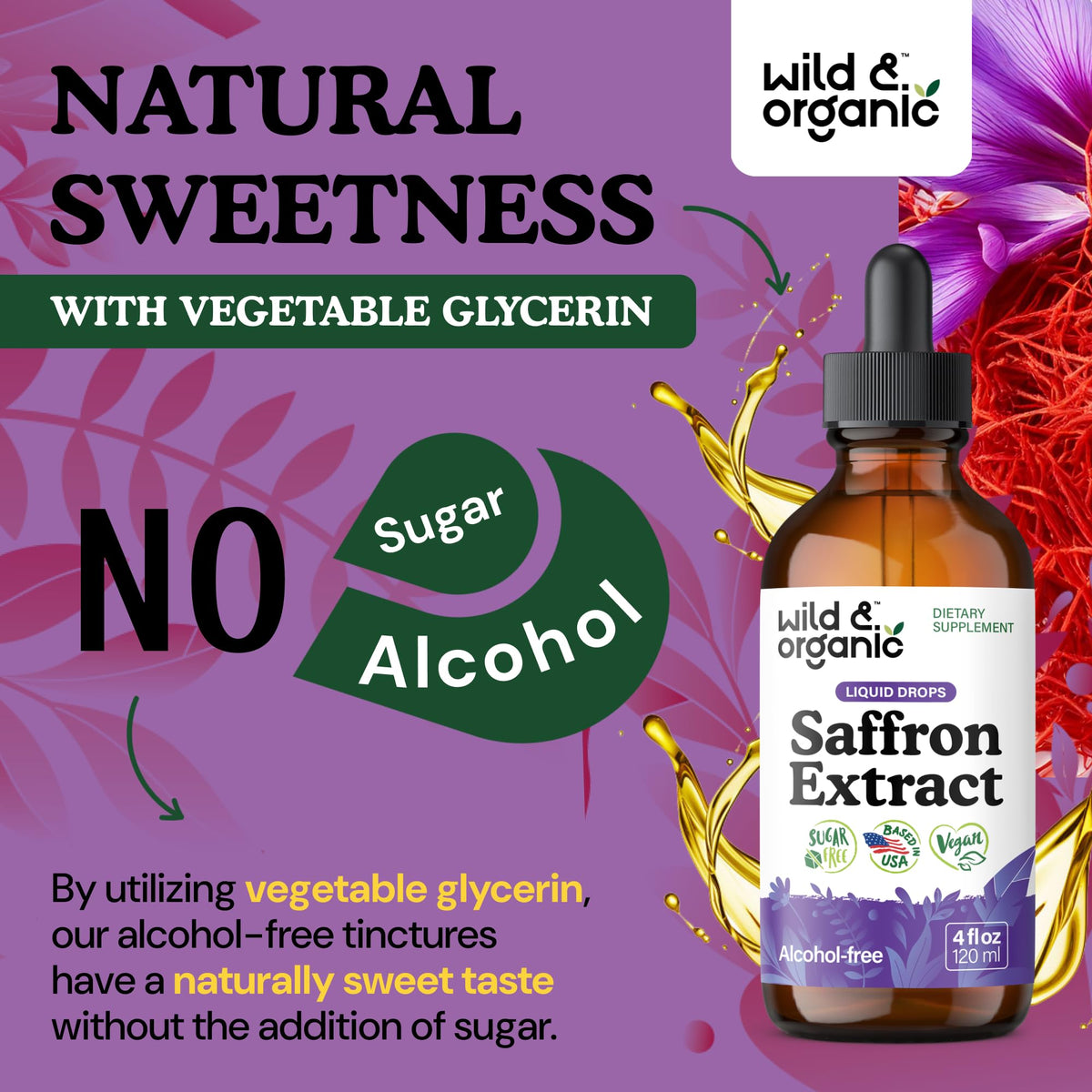 Compléments au safran Wild & Organic avec des ingrédients naturels