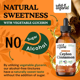 Compléments de cannelle de Ceylan Wild & Organic avec goutte à goutte