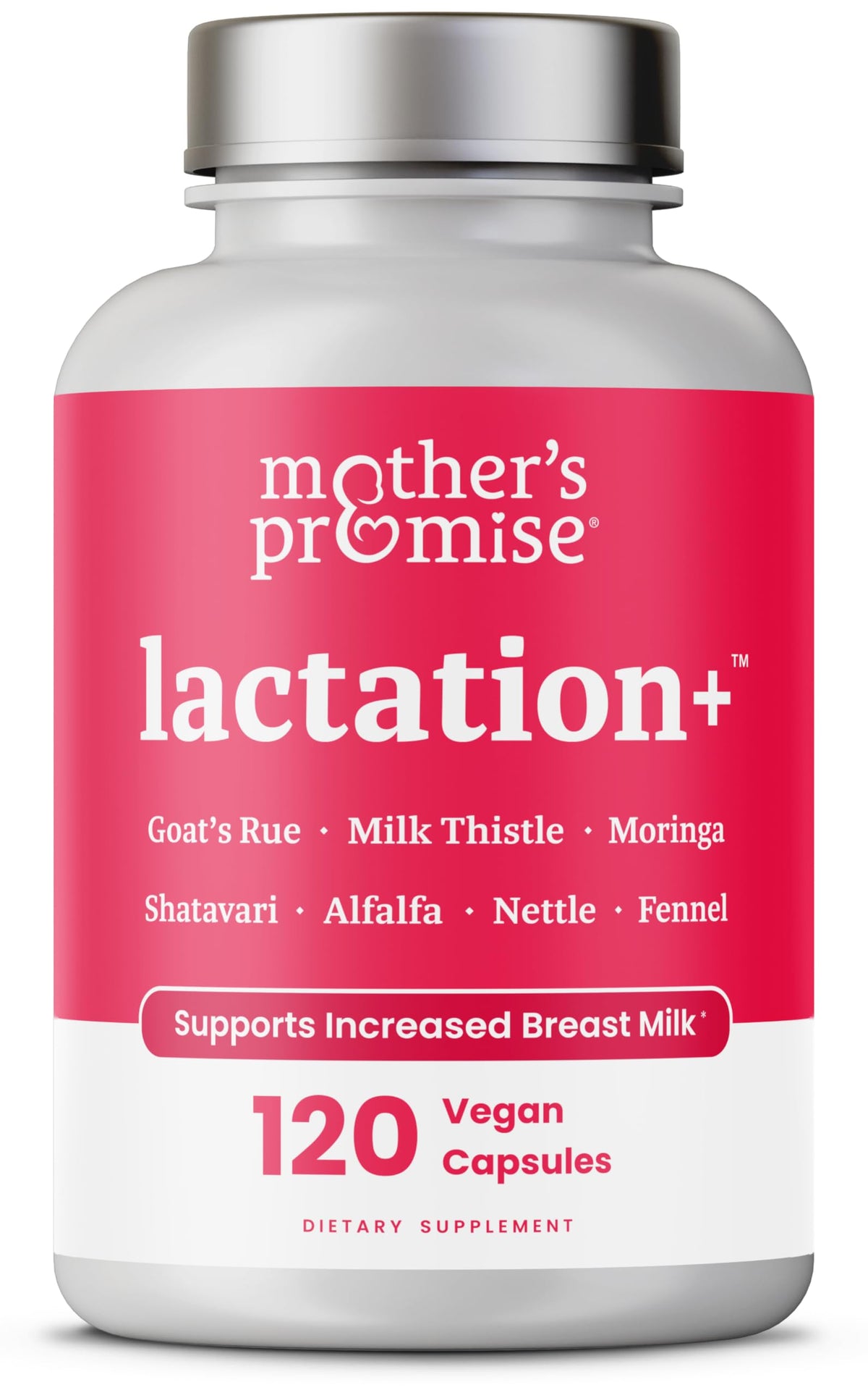 Compléments Mother's Promise pour allaitement, 120 capsules végétaliennes, vue de l'emballage