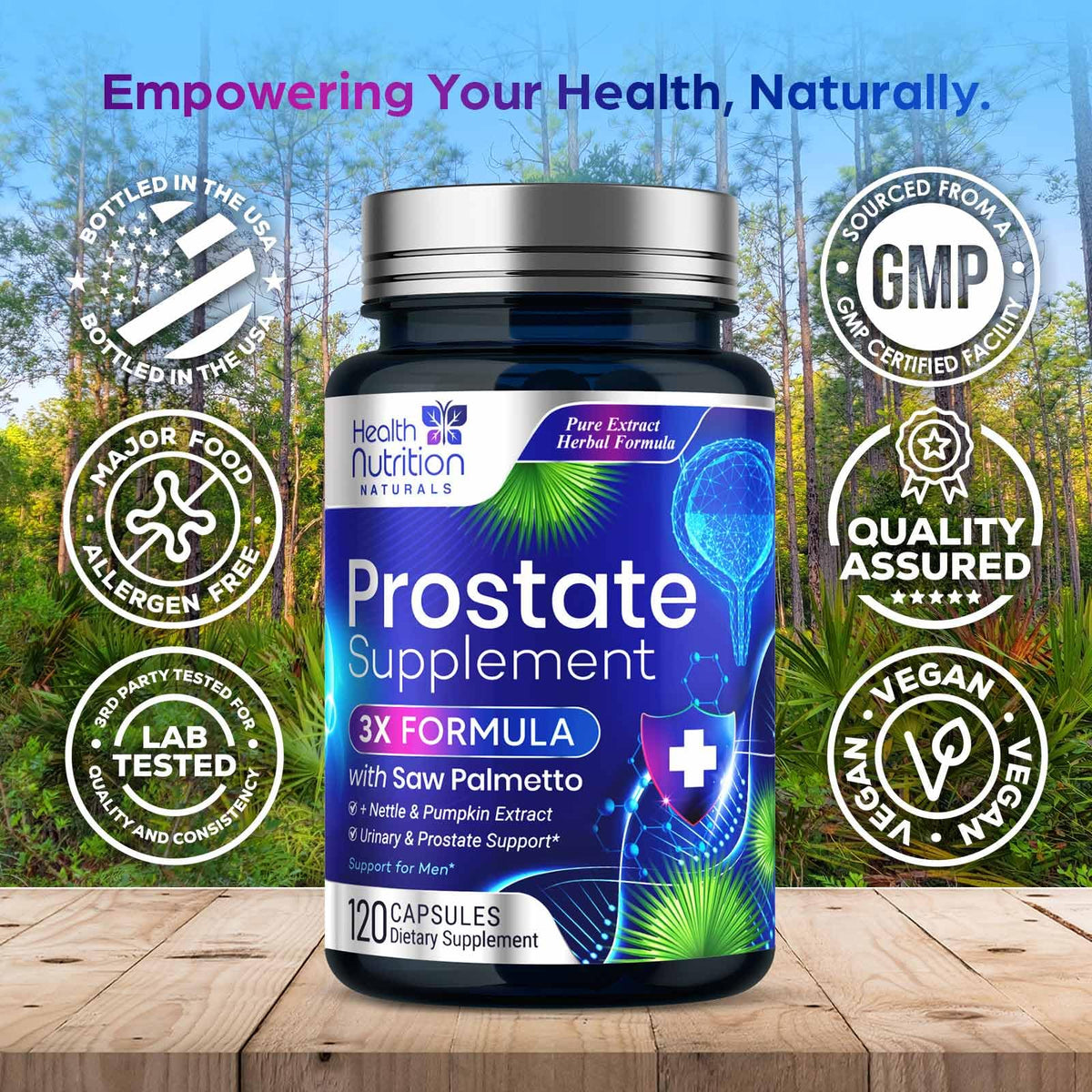 Compléments Prostate 3x force sur fond blanc