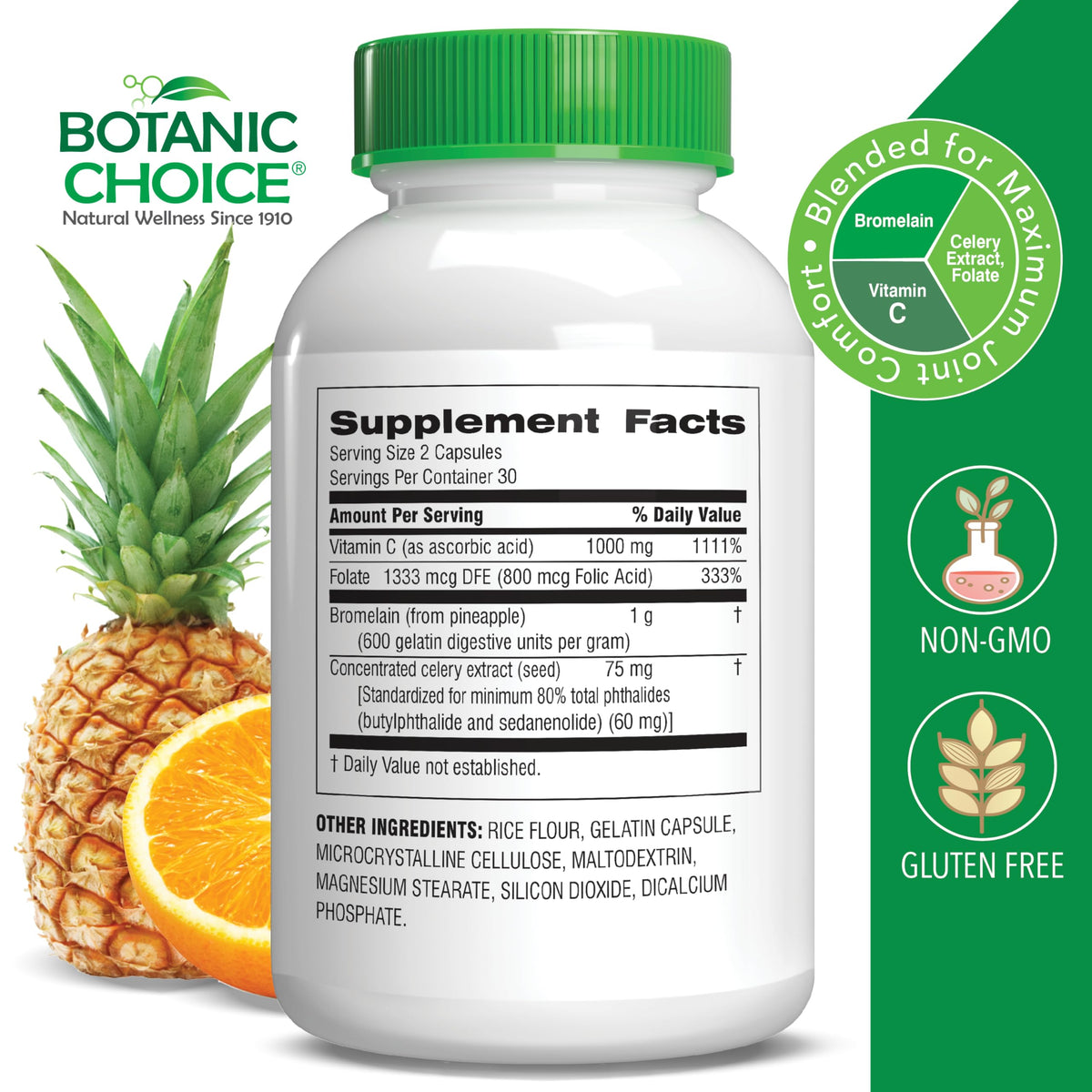 Complexe acide urique Botanic Choice côté avec étiquette