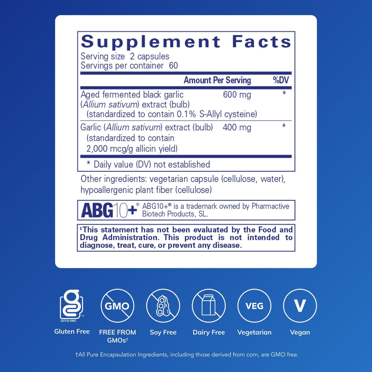 Complexe Ail Pure Encapsulations boîte avec étiquettes