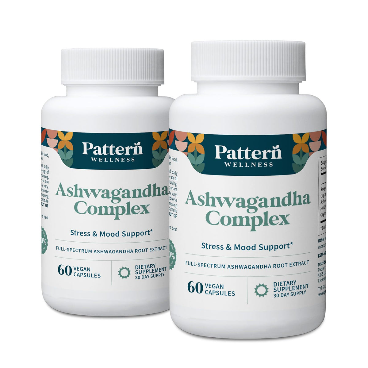 Complexe Ashwagandha Pattern Wellness 120 capsules végétales, emballage avant