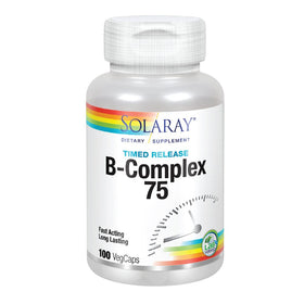 Complexe B SOLARAY 75mg comprimés sur une surface blanche