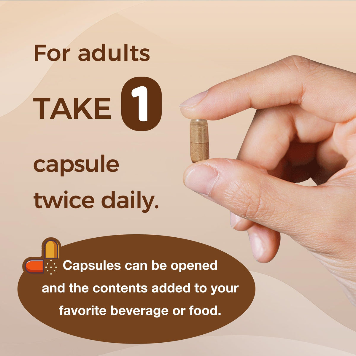 Complexe de Cannelle avec Chrome Vitamin World 120 capsules dans une main