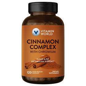 Complexe de Cannelle avec Chrome Vitamin World 120 capsules vue de face