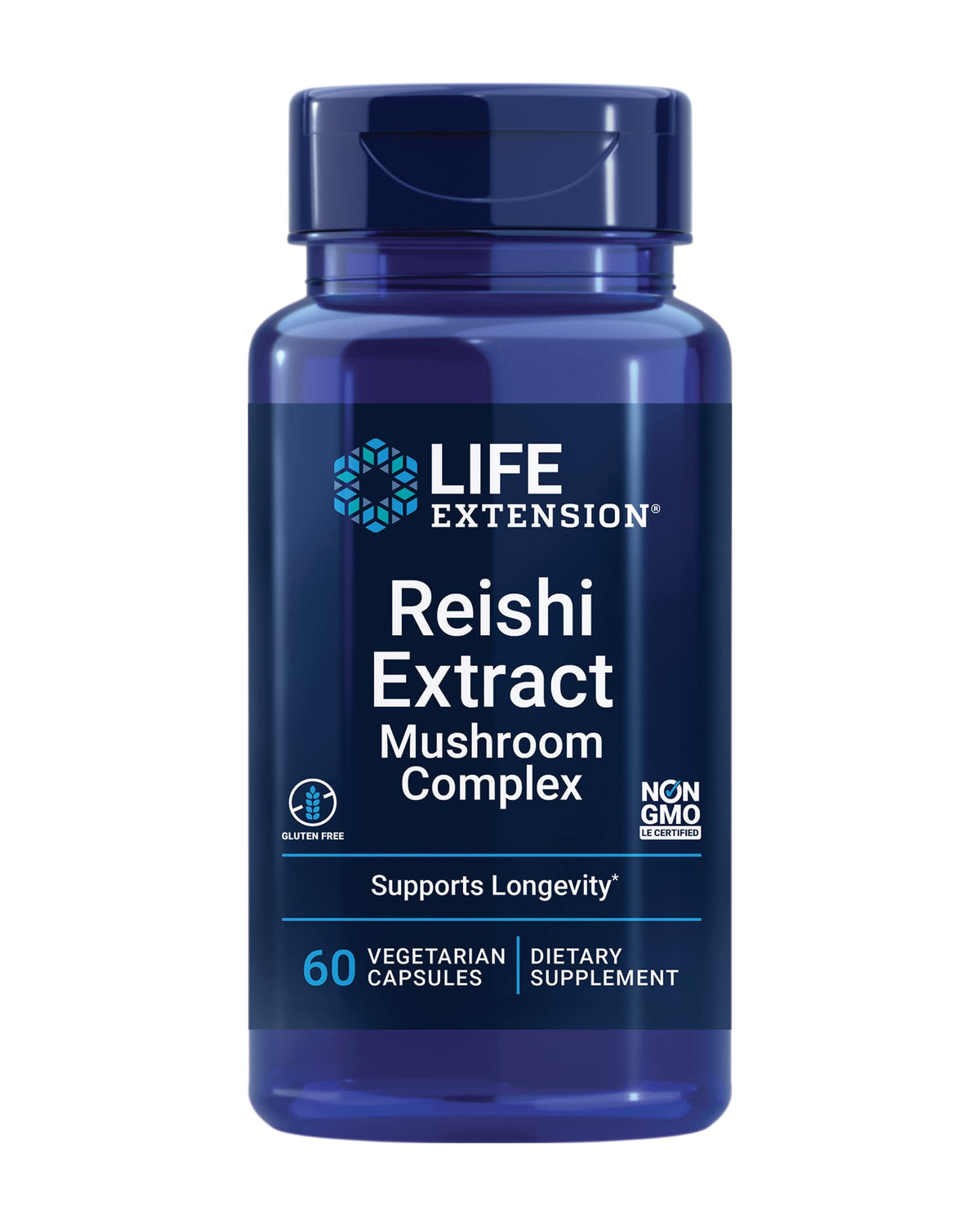 Complexe de Champignon Reishi de Life Extension, flacon de 60 capsules