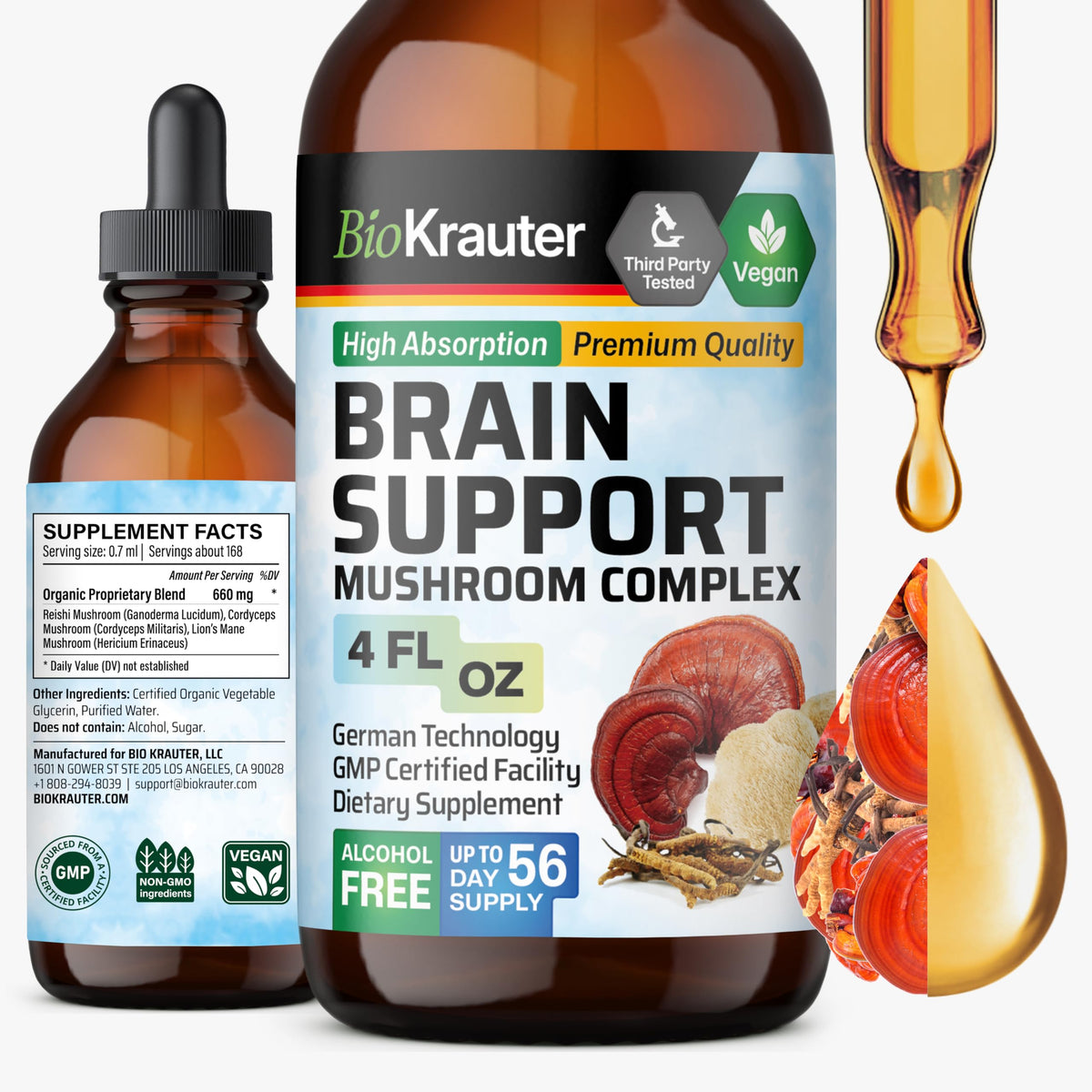 Complexe de Champignons BIO KRAUTER 120ml vue de face