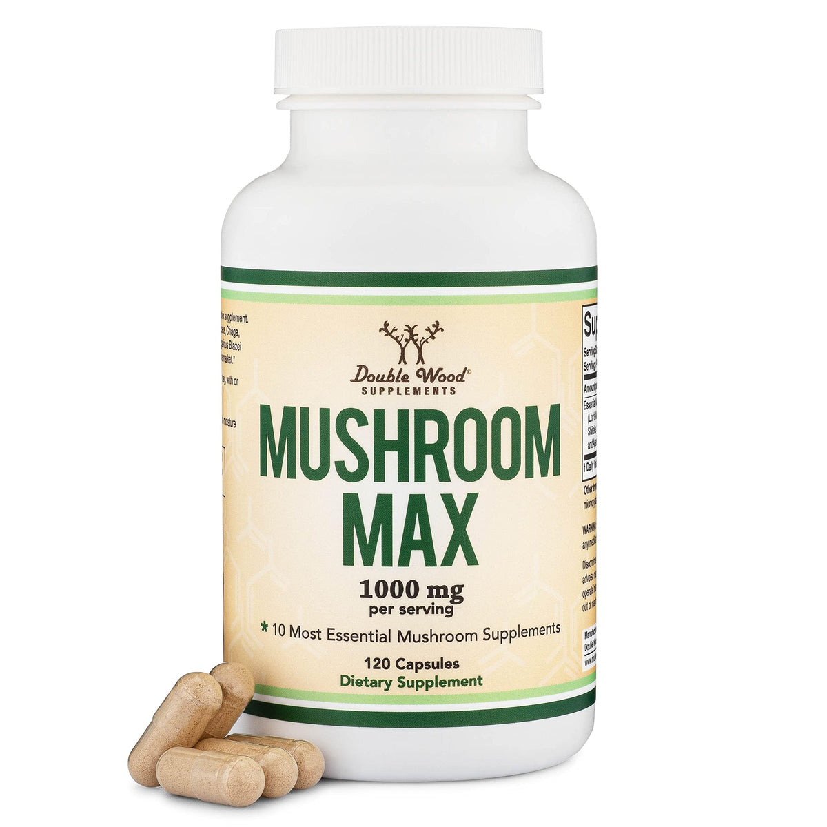Complexe de Champignons Double Wood 120 capsules vue de face