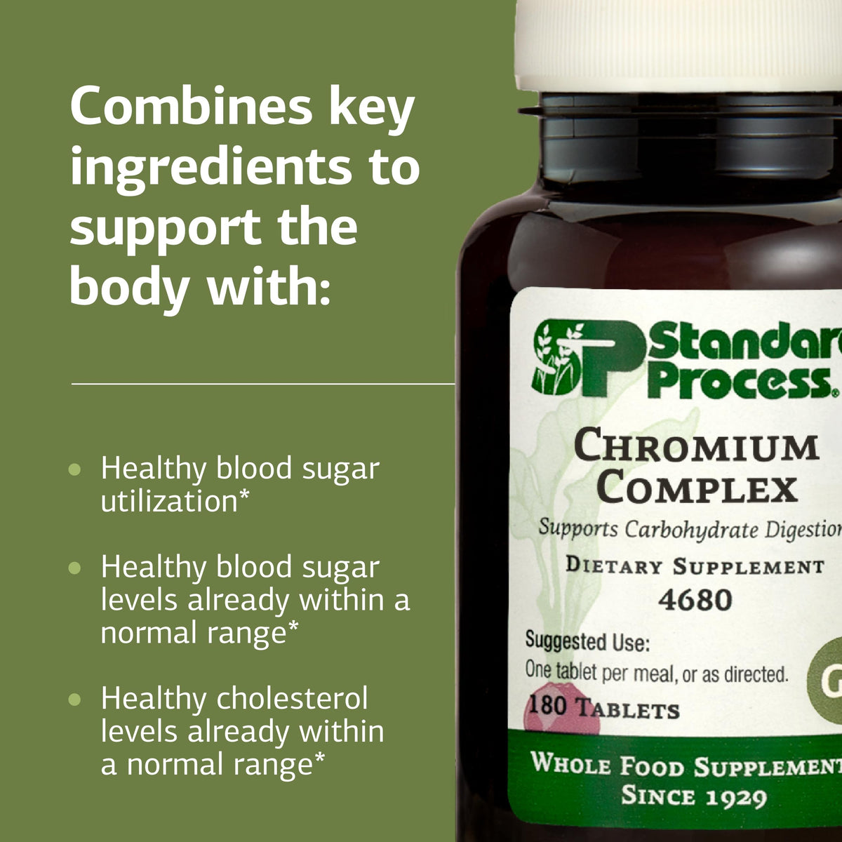 Complexe de Chrome Standard Process comprimés sur une surface blanche