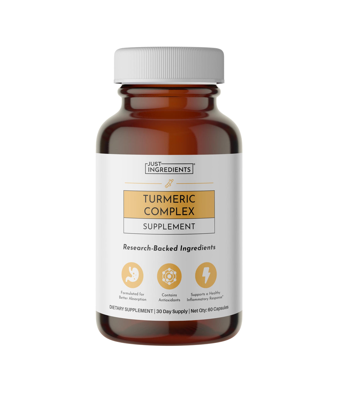 Complexe de Curcuma JUST INGREDIENTS - 60 capsules, vue de face