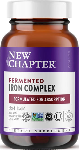 Complexe de Fer Fermenté New Chapter 60 comprimés vue de face