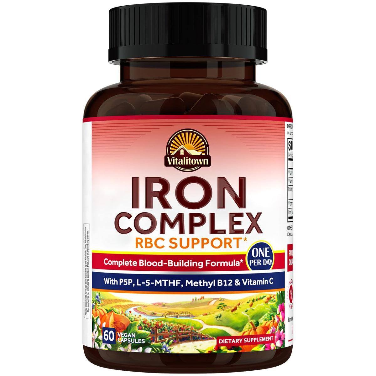Complexe de Fer Vitalitown 60 capsules végétaliennes, avant