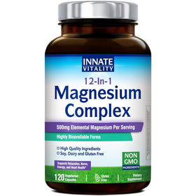 Complexe de Magnésium 12 en 1 Innate Vitality 500 mg 120 gélules végétales
