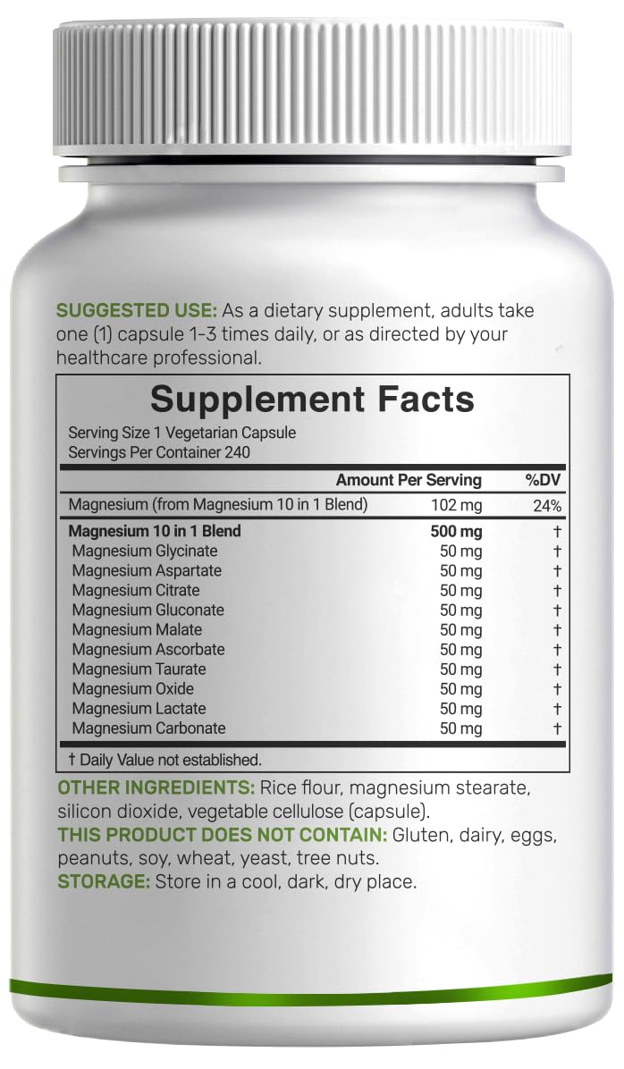 Complexe de Magnésium 500mg DEAL SUPPLEMENT avec un verre d'eau