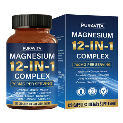 Complexe de Magnésium aurevia support 120 capsules végétales vue de face