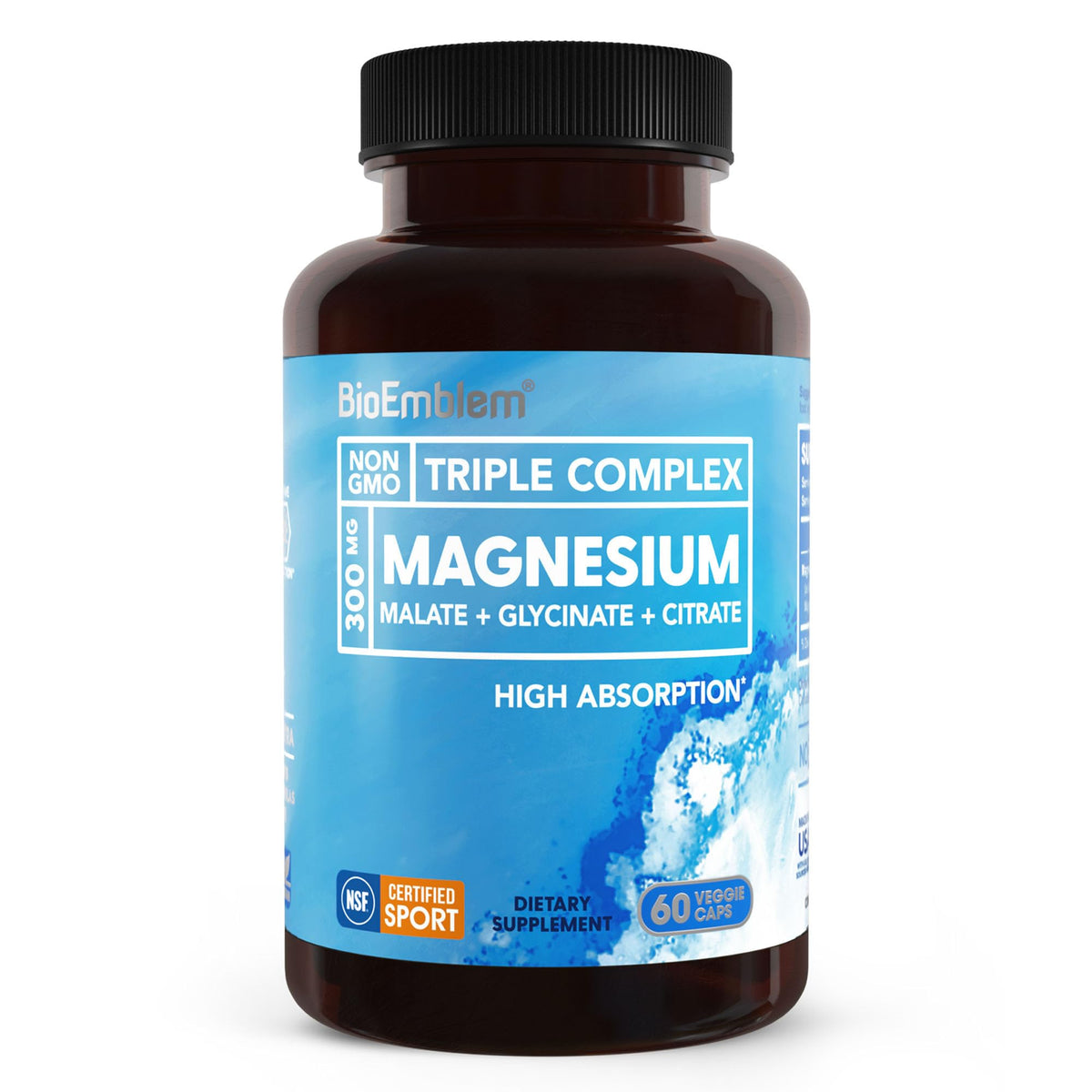 Complexe de Magnésium BioEmblem 60 capsules vue de face
