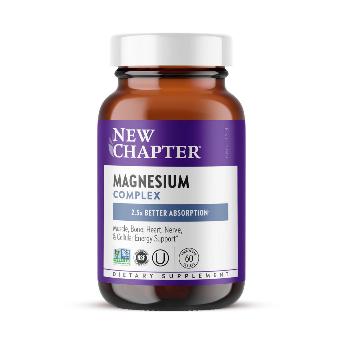Complexe de Magnésium Bisglycinate 325mg New Chapter vue avant
