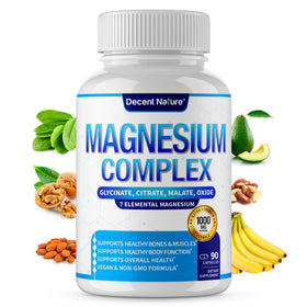Complexe de Magnésium DECENT NATURE 1000mg 90 capsules, vue avant