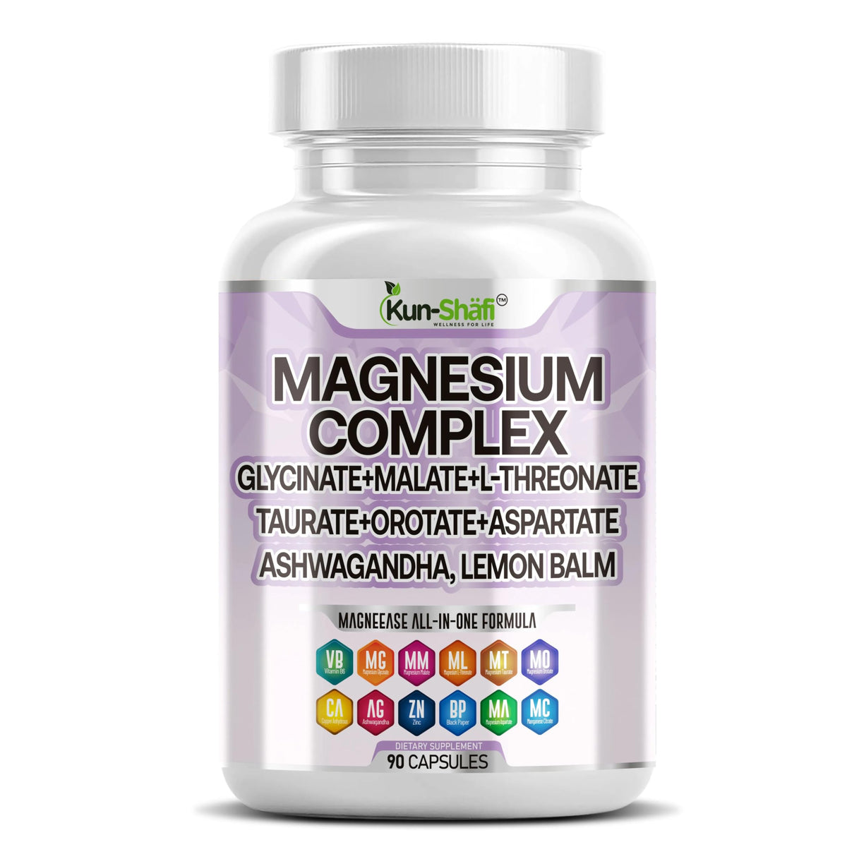 Complexe de Magnésium Kun Shafi 500mg en emballage avant