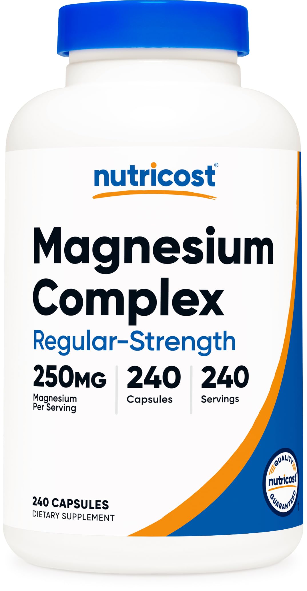 Complexe de Magnésium Nutricost 250mg gélules vue de face