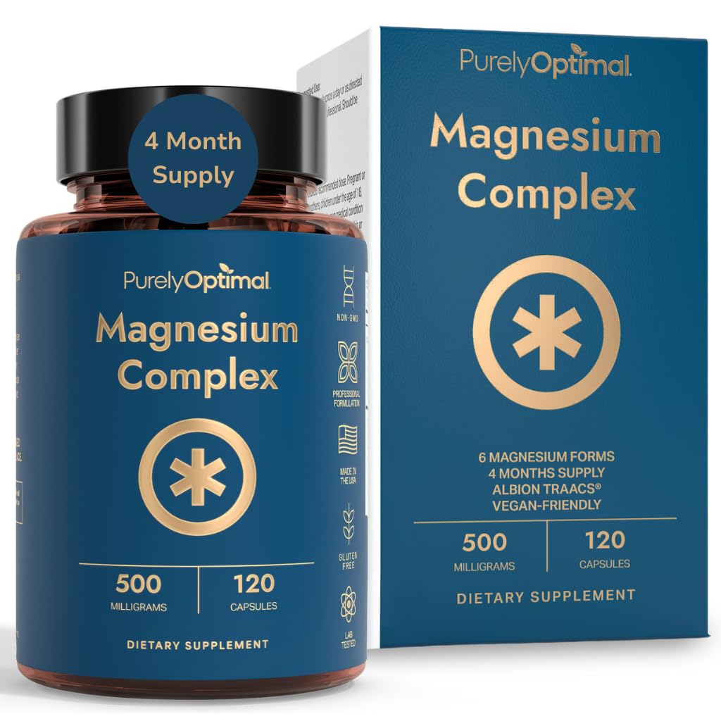 Complexe de Magnésium Purely Optimal, 120 capsules, vue avant
