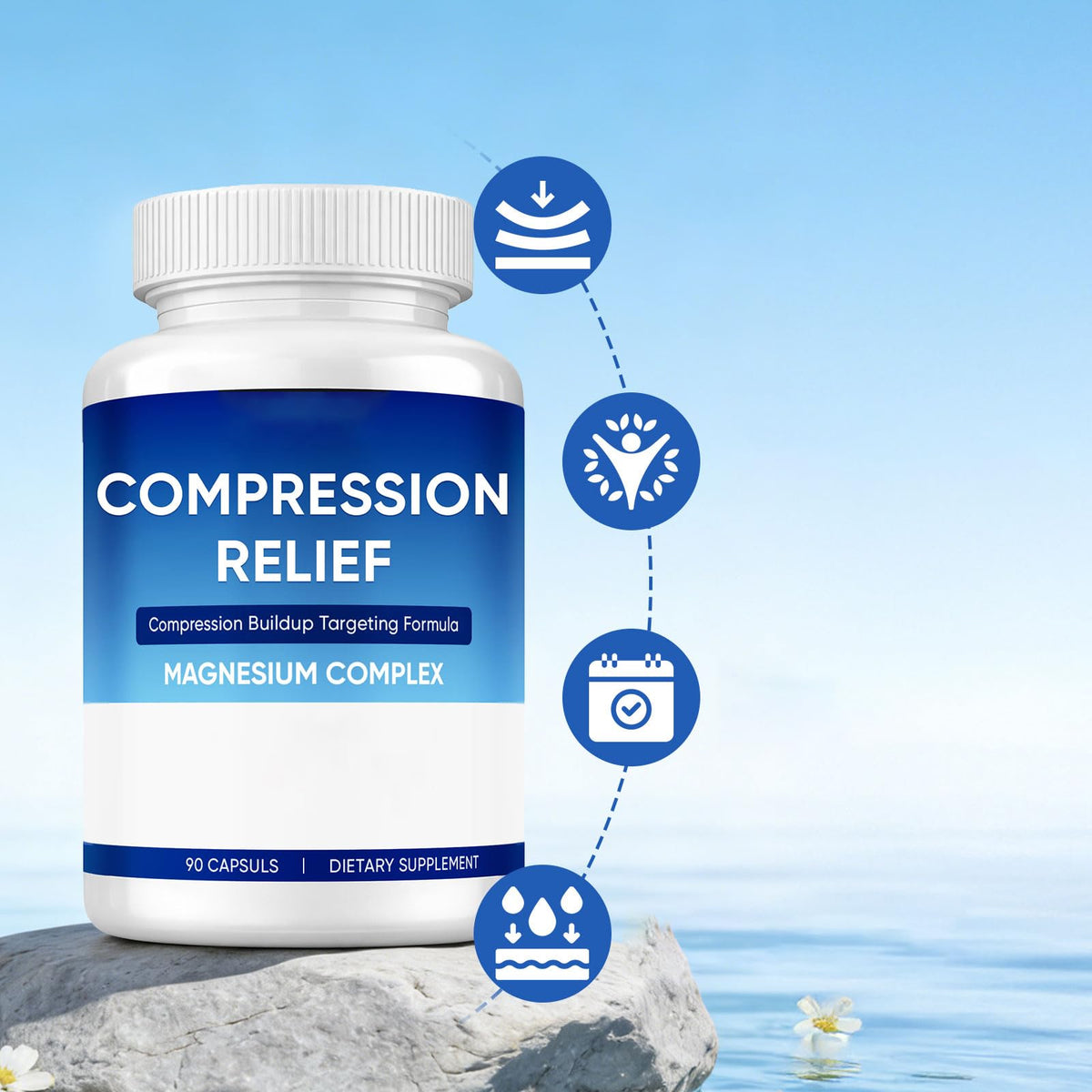 Complexe de Magnésium Slifthistle 1000mg capsules arrière