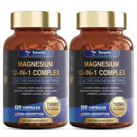 Complexe de Magnésium Totaria 700mg 120 capsules vue de face