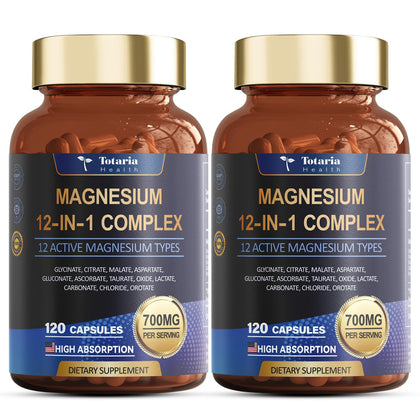 Complexe de Magnésium Totaria 700mg 120 capsules vue de face