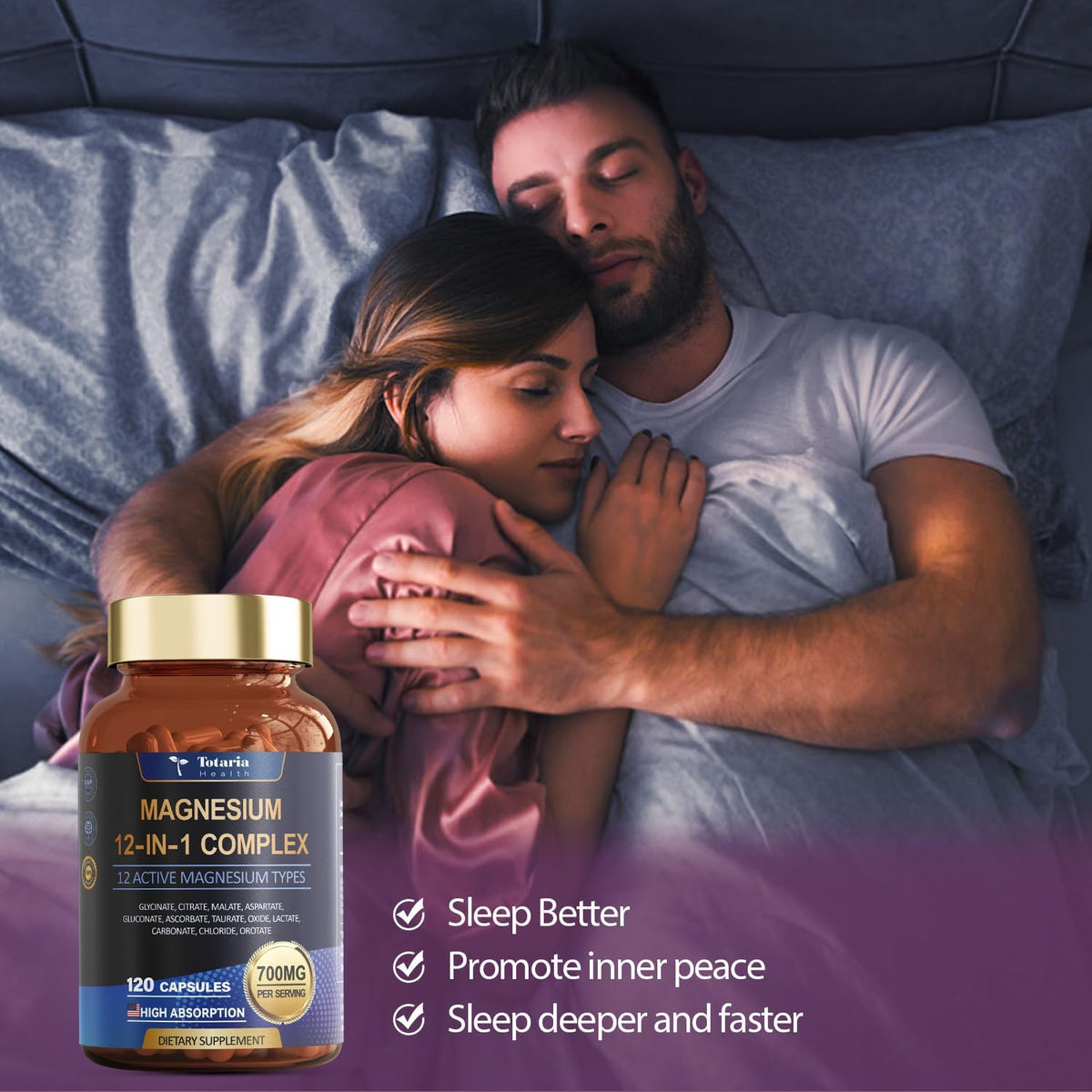 Complexe de Magnésium Totaria 700mg, vue arrière du produit