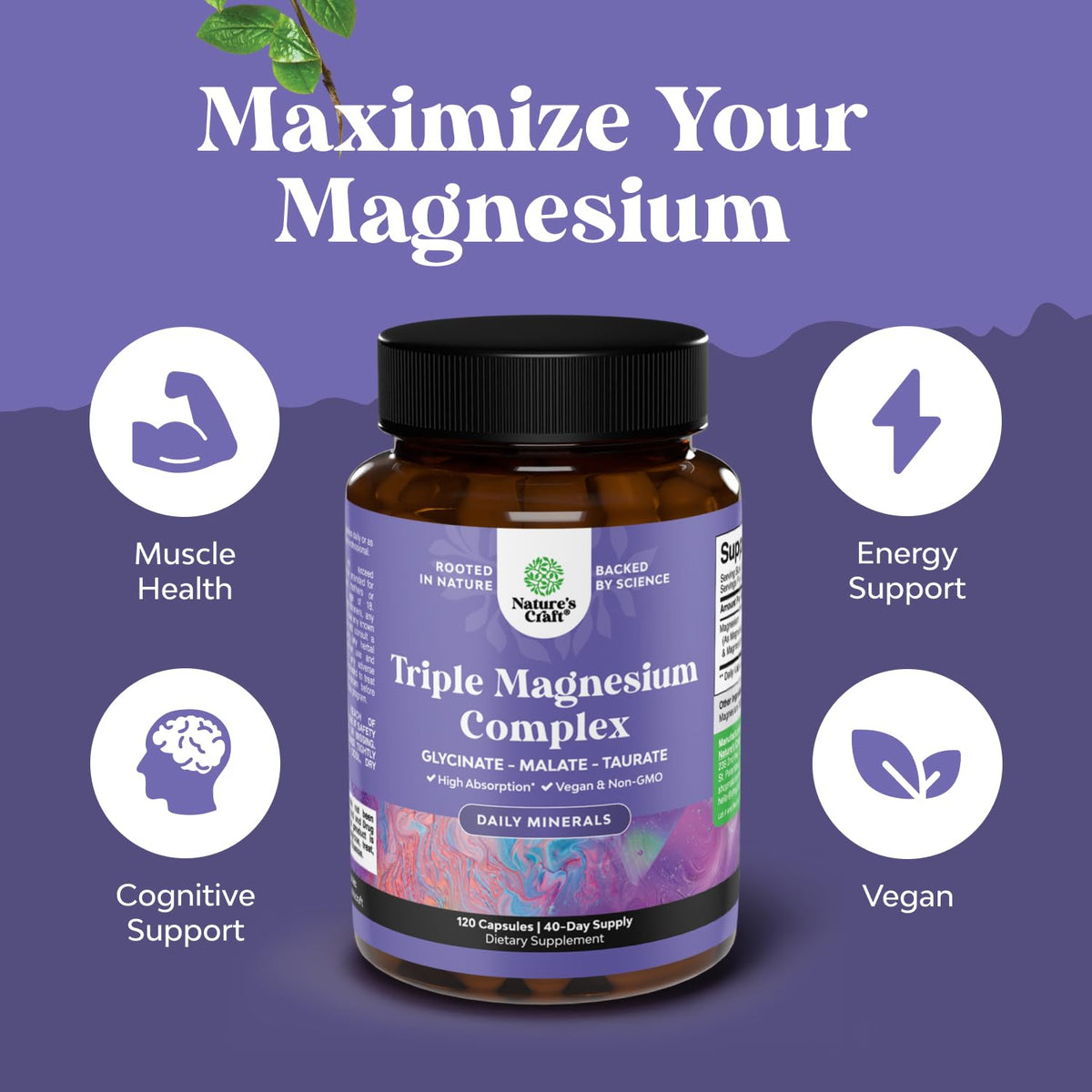 Complexe de Magnésium Triple 400mg Natures Craft - Capsules